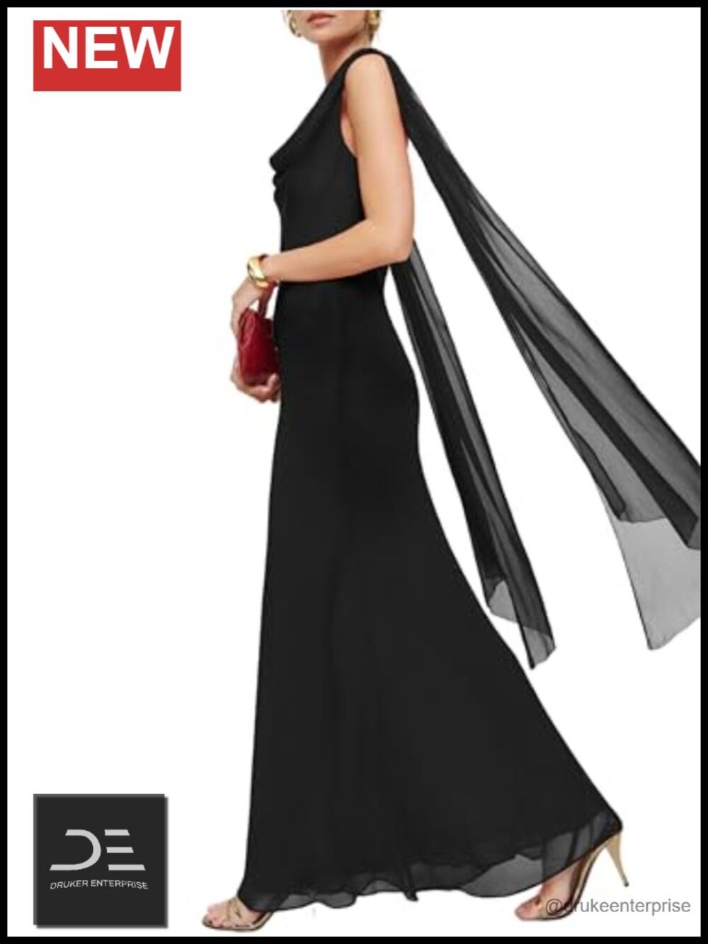 Parthea Women's Formal Wedding Guest Maxi Dress Bodycon Open Back